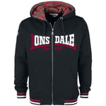 Lonsdale London Nateby Herr Zip Hooded Sweatshirt Svart