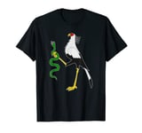 Secretary Bird Holding A Snake Graphic T-Shirt