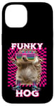 Coque pour iPhone 14 Funky Hog, joli hérisson, disco, danse, rave trance