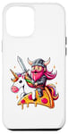 Coque pour iPhone 12 Pro Max Viking Et Licorne Sur Pizza Garçons Filles Hommes Femmes Enfants Adultes