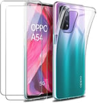 For Oppo A74 5G Case Clear Gel Cover & Glass Screen Protector