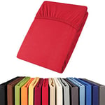 aqua-textil Viana Drap-Housse surmatelas revêtement lit sommier tapissier Coton 140x200-160x200 cm Rouge