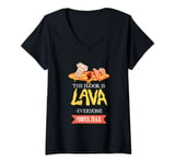 Womens The Floor Is Lava Roman History Pompeii Roman Empire V-Neck T-Shirt