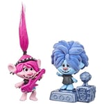 DREAMWORKS TROLLS World Tour Rock City Bobble with 2 Figures, 1 with Bobble Action Plus Base, Toy inspired by the film, Trolls World Tour