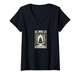 Womens The Hermit Tarot Card Art Loner hermits art V-Neck T-Shirt