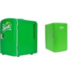 Koolatron Sprite Mini Fridge 4L Small Fridge 6 Can Table Top Mini Fridges 12V Portable Cooler Green + Retro Mini Fridge 6L 8 Can Quiet Mini Fridges for Skincare Food Drinks Home Car & Travel Green