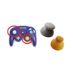 Lot 2 gamecube controller analog joystick cap yellow and gray replacement - skyexpert