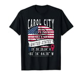 Carol City United States Flag GPS Coordinates Carol City T-Shirt