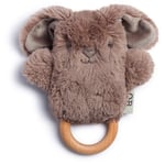 O.B Designs Bunny Soft Rattle Toy Udstoppet legetøj med rangle Earth Taupe 3m+ 1 stk.