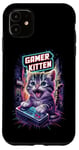 Coque pour iPhone 11 Gamer Kitten Cute Gaming Jeux vidéo Cat Lover