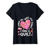 Womens Quilting Knitting Crochet Sewing Machine Fabric Crafting V-Neck T-Shirt