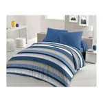 Parure de couette microfibre HOME PASSION STANIS - 1 housse de couette 240 x 260 cm + 2 taies d'oreiller 63 x 63 cm - Bleu