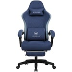 Gtplayer - Chaise Gaming Bureau Ergonomique Fauteuil Gaming Professionnel accoudoir inclinable réglable en Hauteur jusqu'à 150Kg Blue