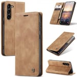 CaseMe Samsung Galaxy S24 Plus Fodral Retro Flip Brun