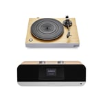 Roberts Stylus Luxe Direct Drive Turntable and Blutune 300L DAB+ BT CD USB Sound System Wood HiFi Package