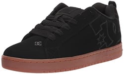 DC Men's Court Graffik Casual Low Top Skate Shoe Sneaker, Black/Gum/Black, 13 UK