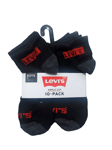 Levi's Boys Ankle Cut 10 PK Socks Size UK shoe 4.5 - 6 NWT white logo sports