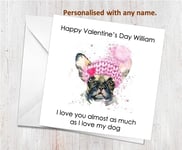 Personalised Valentines Day Card For Him For Her Boyfriend Wife Girlfriend v-Dog