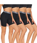 wirarpa Women's Modal Boxer Briefs Anti Chafing Shorts Ultra Soft Boyshorts for Under Dress 4 Pack Size XL