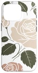 Coque pour iPhone 16 Pro Rose florale botanique, style minimaliste