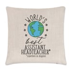 Worlds Best Assistant Headteacher Cushion Cover Pillow End Of Term Thank You