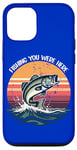 Coque pour iPhone 12/12 Pro Vintage Fishing You Were Here : des jeux de mots qui accrochent le cœur de papa