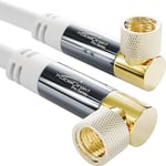 KabelDirekt – Sat Cable, TV Aerial Cable, Coaxial Cable, 90° angled – 1m – 4K Satellite Cable, F Connectors; Available in 0.5-30m (Radio/TV, DVB-T, DVB-C, DVB-S/DVB-S2, internet, white)