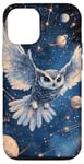 iPhone 12/12 Pro Owl Silver Feathers Cosmic Fantasy art Space Case