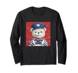 Full Steam Ahead Funny Teddy Bear in Sailor Outfit Long Sleeve T-Shirt