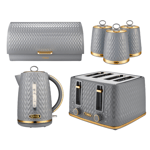 🎄💫 Tower Empire Kettle, 4 Slice Toaster, Bread Bin & Canisters Kitchen Set