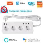 Tuya-Multiprise WiFi Smart Home,10A,16A,Prise UE,Commande vocale,Alexa,Google,Appareil ménager,Protecteur de surtension - Type Wifi Option 2-Ue Plug