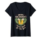 Womens Funny Christmas Humor Beer Mixologists Xmas Jokes V-Neck T-Shirt