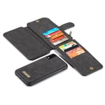 CASEME Plånboksfodral med avtagbart Magnetiskt Skal för iPhone XR - Svart