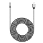 Câble Usb De Type C De 4,6 M Avec Charge Rapide 3 A, Ultra Long Et Extrêmement Durable En Nylon Tressé Pour Galaxy S10/S9/S8/Google Pixel/Lg/Oneplus/Moto Et Plus Encore (Blanc)