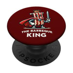 Barbeque King Citation humoristique pour les amateurs de barbecue PopSockets PopGrip Adhésif