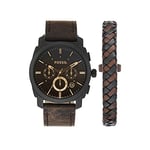 Fossil Men's Analog-Quartz Watch with Leather Calfskin Strap FS5251SET