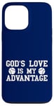 Coque pour iPhone 13 Pro Max God's Love is My Advantage Christian Tennis Jesus Christ