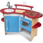 Melissa & Doug Cook's Corner Wooden Kitchen Play Set New Kids Childrens Toy