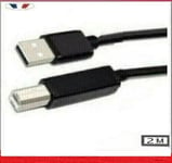 Cable Imprimante Usb 2.0 Compatible HP Canon Epson 2M modele  Male Type B