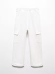 Mango Kids' London Cargo Jogger Trousers, White