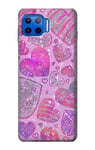 Pink Love Heart Case Cover For Motorola Moto G 5G Plus