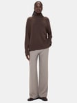 Whistles Cashmere Roll Neck Raglan Sleeve Jumper, Brown