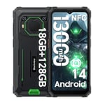 Blackview Rugged Smartphone BV6200Pro Android 14, 13,000mAh 18W Fast Charge, 18GB RAM+128GB ROM/2 TB, 6.6" HD+120Hz,13MP Waterproof Phone,3 Card Slots 4G Rugged Mobile Phone/NFC/OTG/GPS-Green