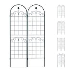 Relaxdays Treillis Jardin Fer Set de 2 clôture Plante grimpante Grille Fleurs Arceau Rosier 180 x 50 cm B, Vert foncé