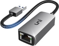 Adaptateur USB Ethernet, Adaptateur Ethernet USB 3.0 vers RJ45 Gigabit 1Gbps LAN Réseau [Aluminium Nylon] Compatible avec PC Ordinateur Portable MacBook Surface Pro Windows 11 XP Mac/Linux.[G101]