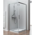 Schulte - Accès d'angle droit avec portes de douche coulissantes, verre 5 mm, profilé alu argenté 90 x 90 x 185 cm