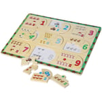 Wooden Number Counting Puzzle Farm Animals Wood Maths Preschool Toy Nursey Learn