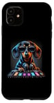 Coque pour iPhone 11 Table de mixage teckel DJ avec casque