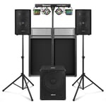 VX0812BT 2.1 Active DJ Speaker Package with Subwoofer, Disco Light Bar & Booth