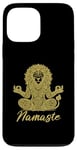 Coque pour iPhone 13 Pro Max Namaste Lion avec mandala amusant pour le yoga et la méditation